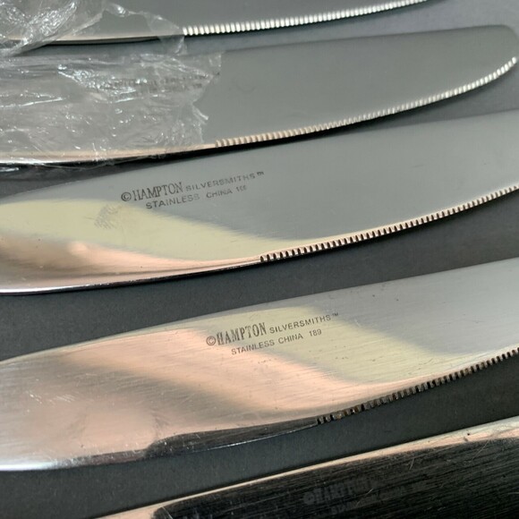 Hampton Silversmiths Livorno Knives Stainless Flatware Bands Lot of 8 - Picture 4 of 6